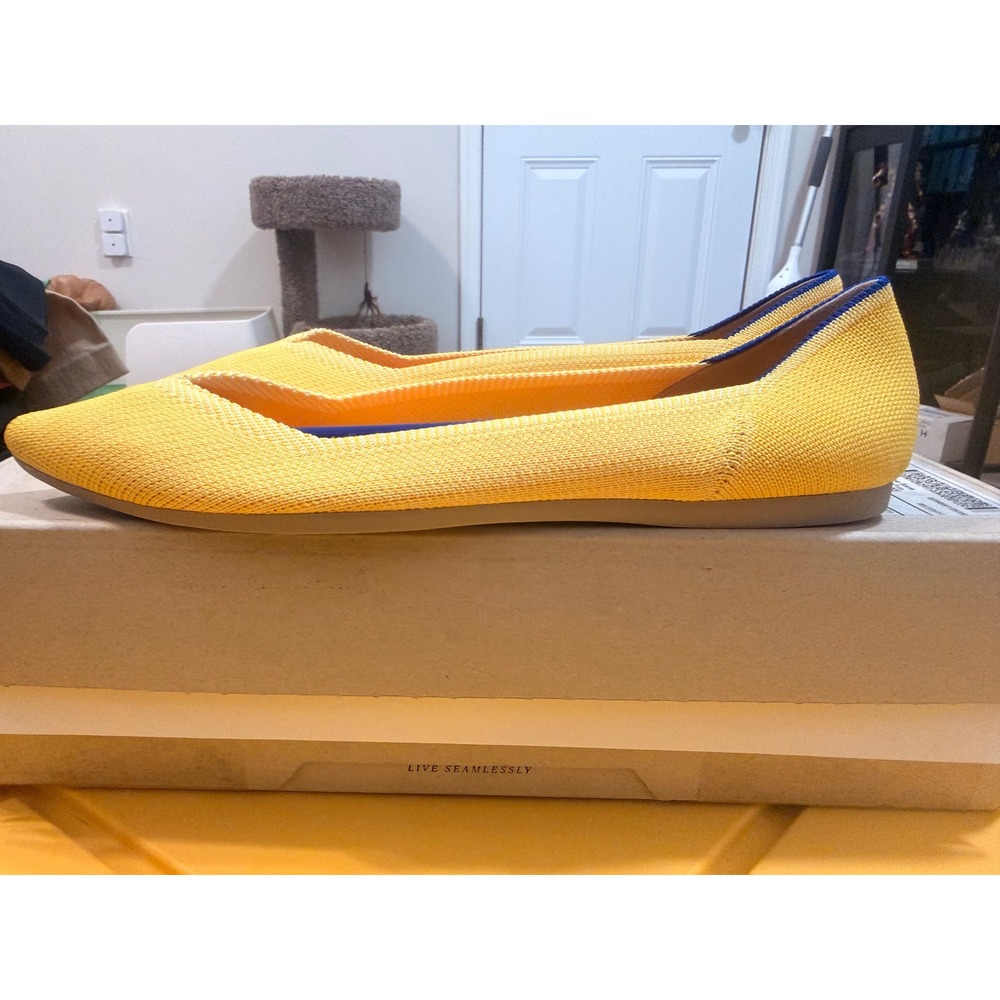 Rothys The Point Sunshine Yellow Pointed Toe Flats 002-210 Womens Size 9 - Picture 4 of 5